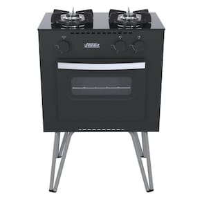 Fogao A Gas Mini Cook 2 Q Preto Fosco Gas Glp