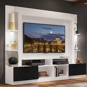 Rack Estante Tv 65´´ Leds Branco /Preto