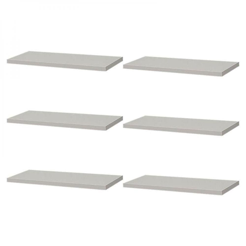 Kit 6 Prateleiras 40 x 15cm Branca Suporte Invisível