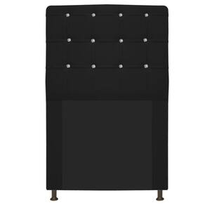 Cabeceira Estofada 90 Cm Solteiro Com Strass Corano Preto