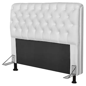 Cabeceira Paris para Cama Box Casal 140cm Corino Branco