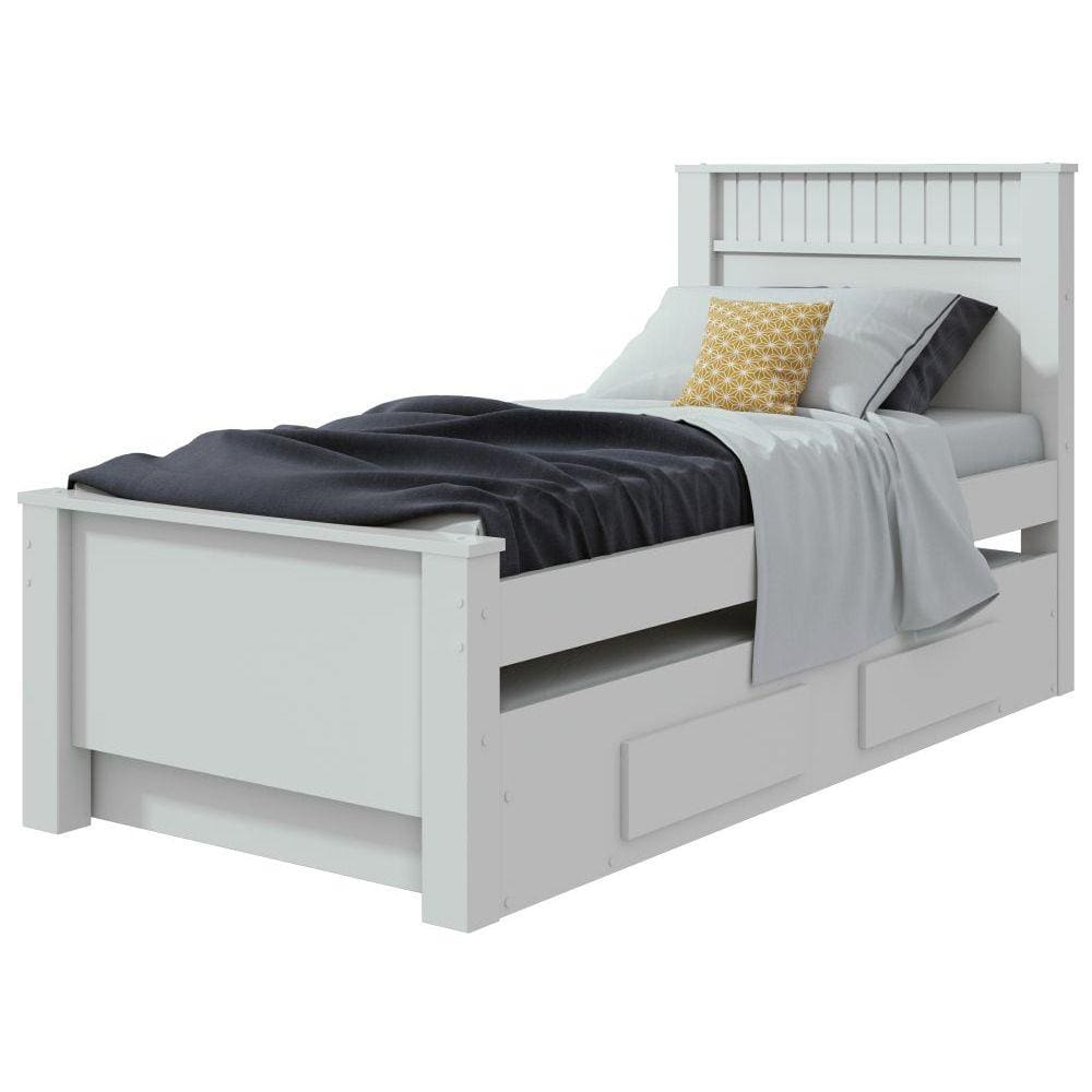 Cama Solteiro Athenas Plus com Auxiliar Lopas - Branco - ByMobille