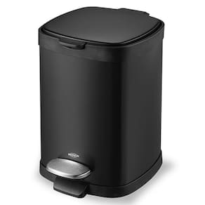 Lixeira Frame com Pedal 6 Litros em Aço Carbono Preto Brinox
