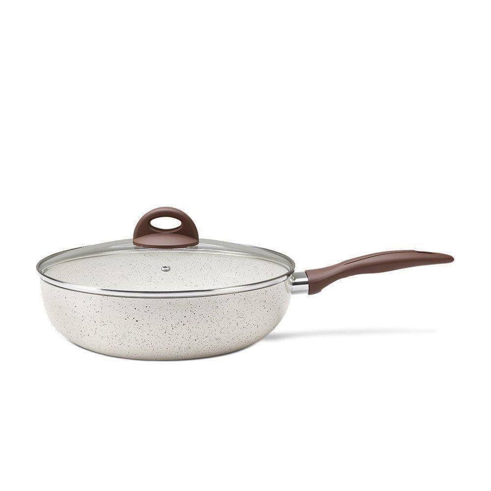 Wok Antiaderente Com Tampa 28Cm Granada Indução 3,4L Brinox