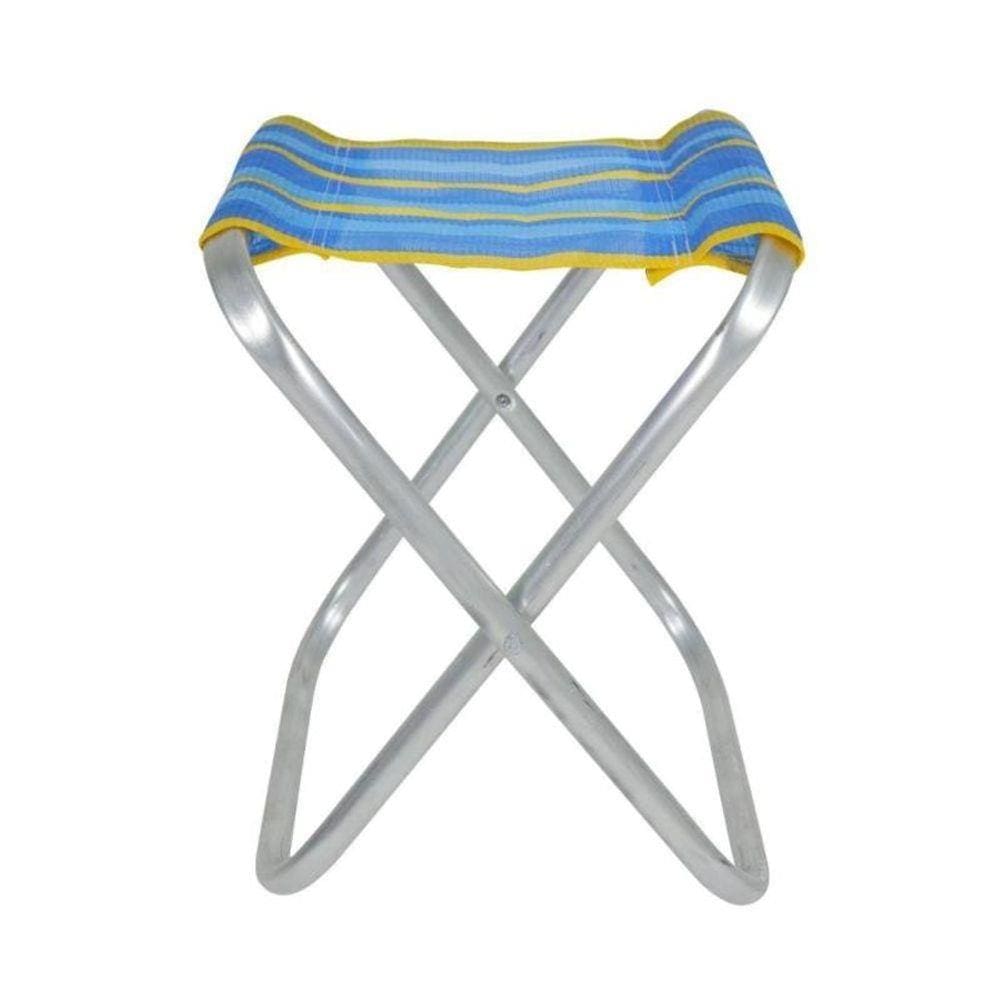 Banqueta de Alumínio Dobrável Praia Pesca Camping BEL