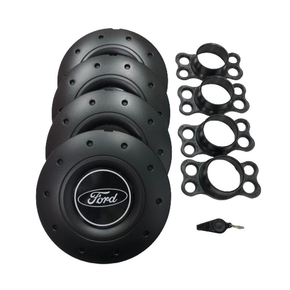 Jogo de Calotas de Centro Miollo para Ford Ka Aro 14 2015/2019 Estilo Amarok Preto