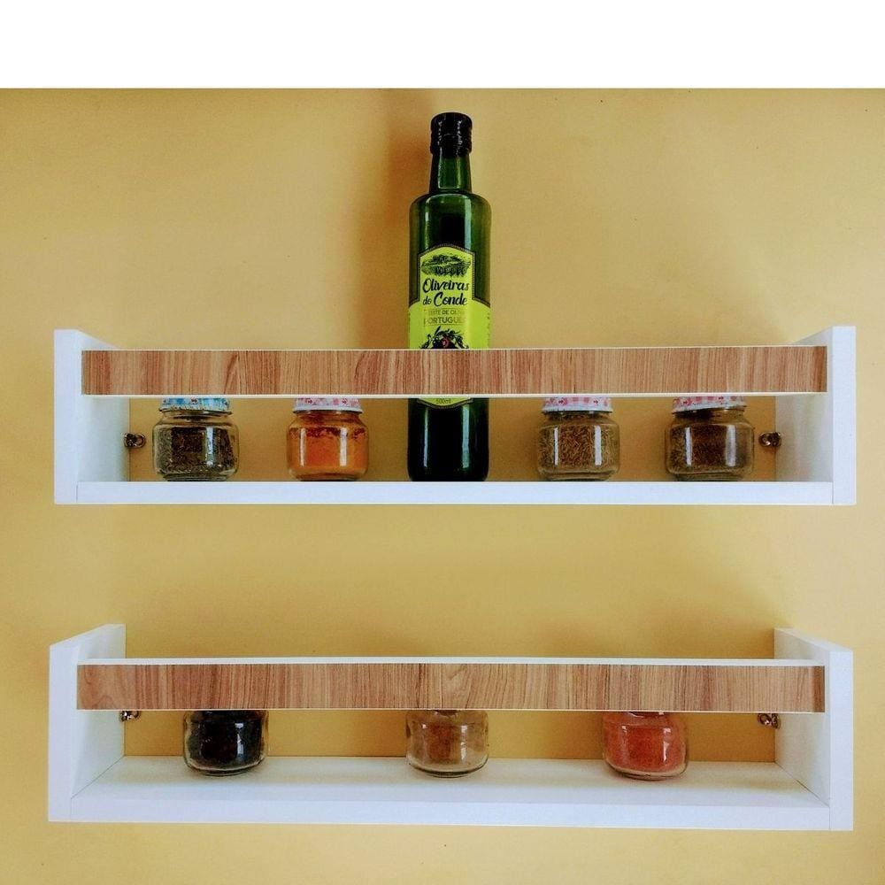Prateleira para Cozinha  Estante Nicho Organizador Temperos Mdf 2un 55cm