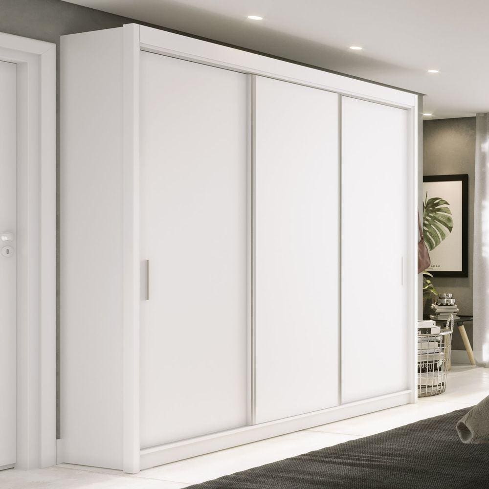 Guarda Roupa Casal 3 Portas 4 Gavetas 188,5cm Viena Yescasa Branco