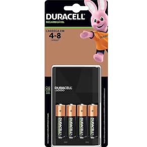 Carregador de Pilha Duracell com 4 pilhas 2500mah