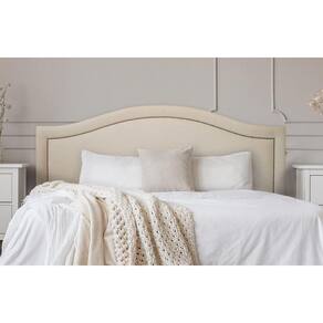 Cabeceira Casal Curva 140x60cm Suede Off White - Prata