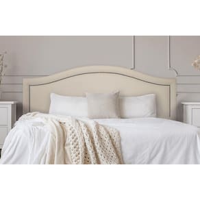 Cabeceira King Curva 193x60cm Courino Off White - Fumê