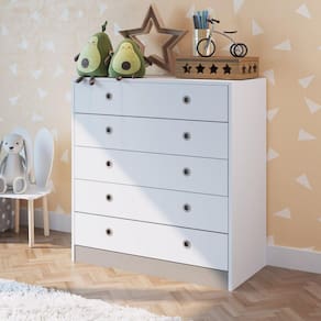 Cômoda 5 Gavetas Amore Meu Fofinho Art in Móveis Branco