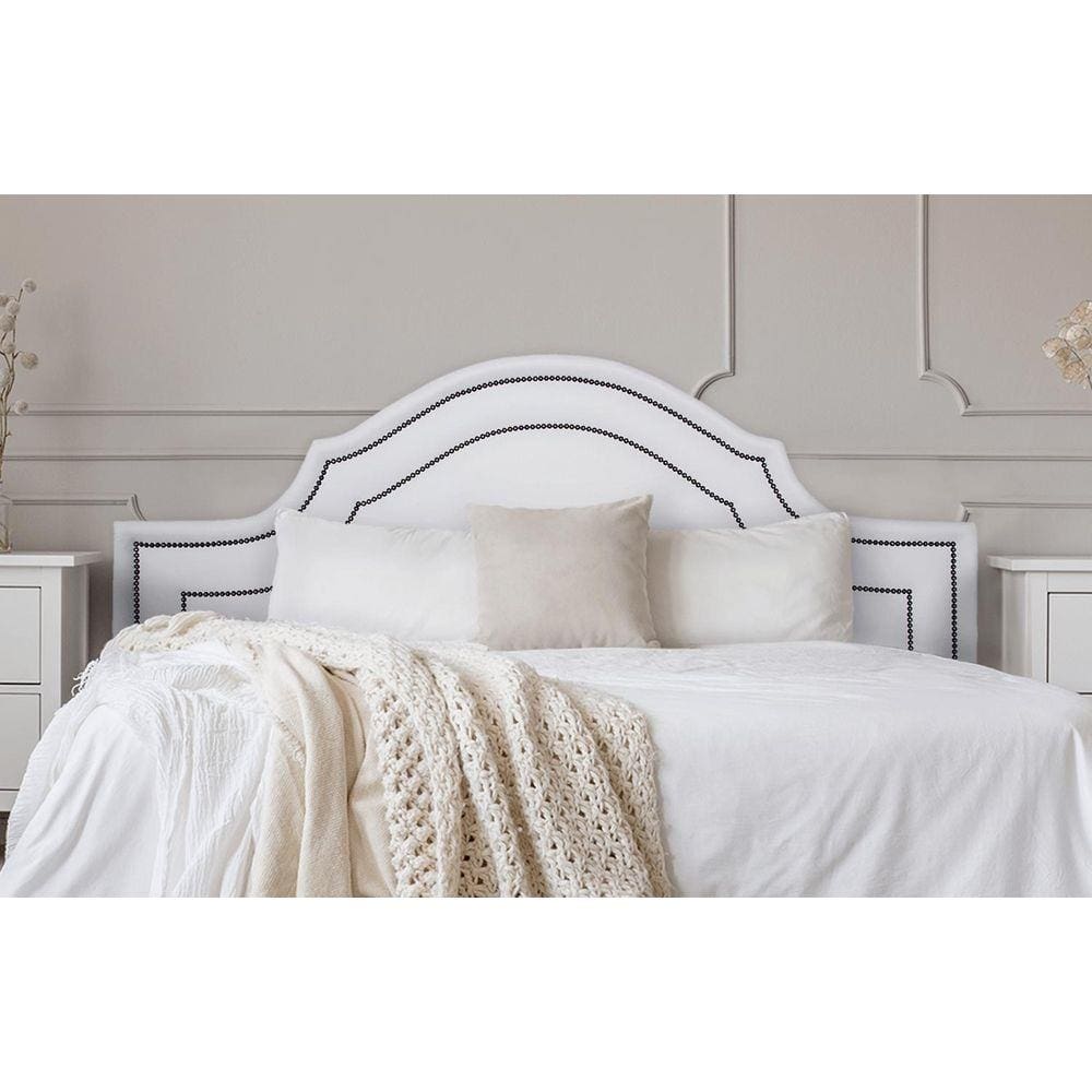 Cabeceira King Provençal Dupla 193x60 Courino Branco - Fumê
