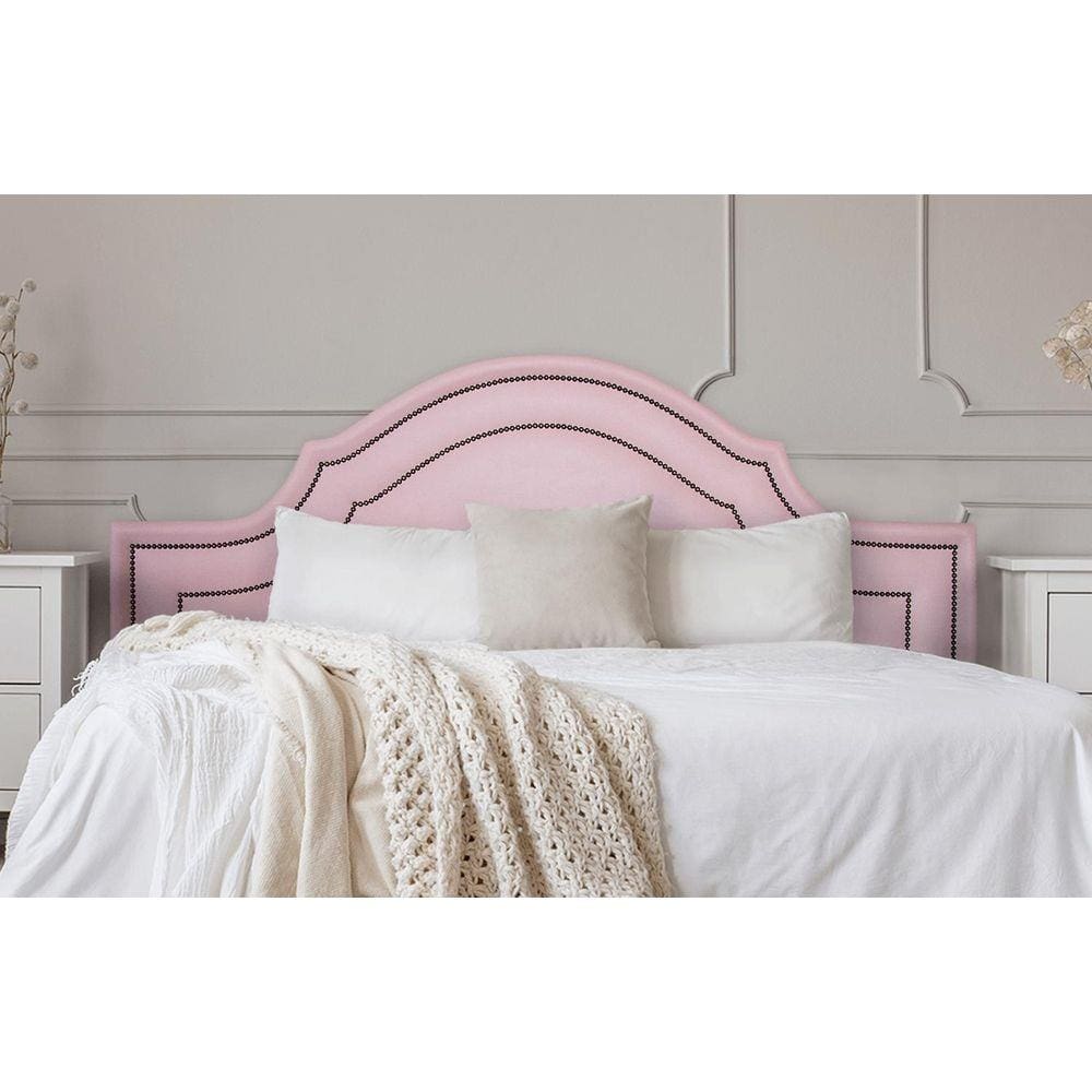 Cabeceira King Provençal Dupla 193x60 Courino Rosa - T. Fumê