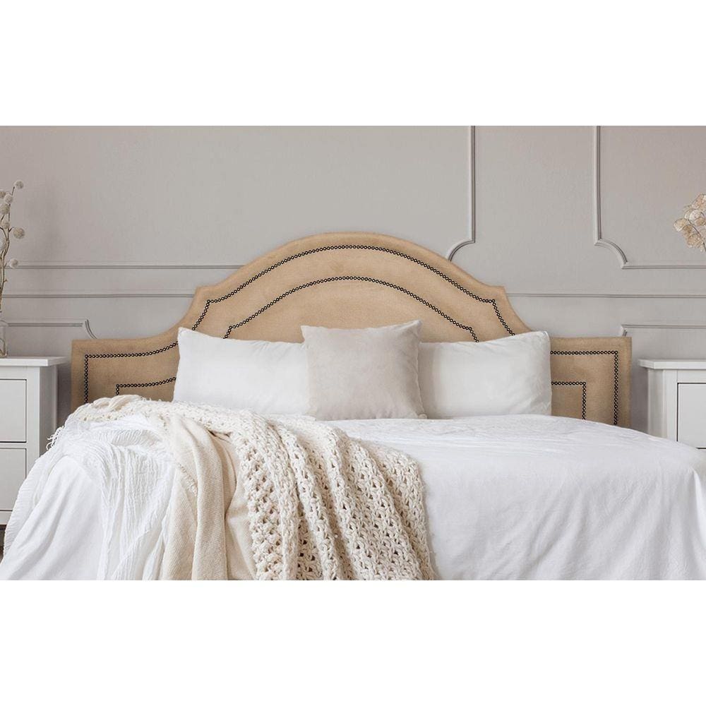 Cabeceira King Provençal Dupla 193x60 Suede Bege - T. Fumê