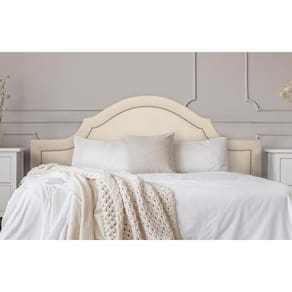 Cabeceira King Provençal 193x60cm Suede Off White - Prata