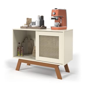 Cantinho do Café Baixo Rattan Off White Ofertamo Móveis