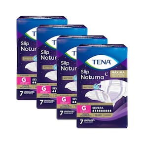 Kit 4 Fraldas Geriátricas Tena Noturna G 28 unidades