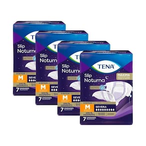 Kit 4 Fraldas Geriátricas Tena Noturna M 28 unidades