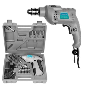 Kit Especial Pais De Furadeira 500W + Parafusadeira + Maleta