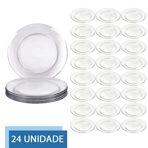 Jogo 24 Pratos 26cm Redondo Raso Gourmet Refeição Duralex