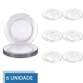 Jogo 6 Pratos 26cm Redondo Raso Gourmet Refeição Duralex