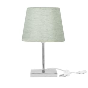 Abajur Eros Dome Linho Claro 025 com Base Quadrada