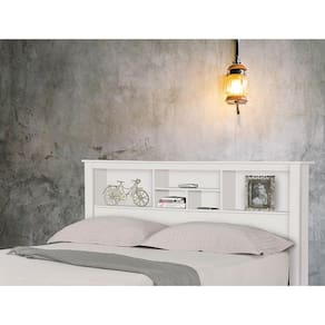 Cabeceira Casal 1,40 Havana com Nichos Branco - Tebarrot
