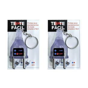 Kit com 2 Teste Elétrico Para Voltagem De Tomadas 110V/220V