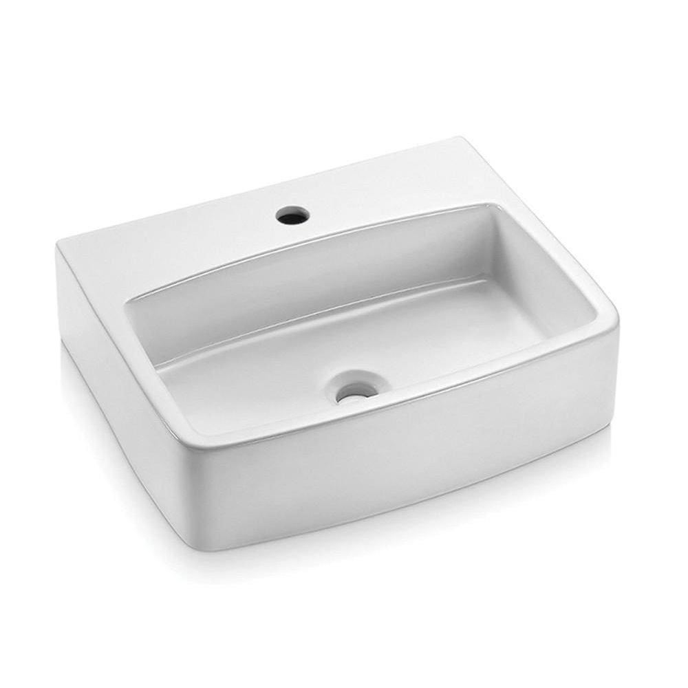 Cuba de Apoio Retangular com Mesa ICA13-00 Branco 50x41cm