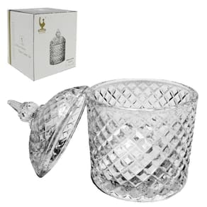 Bomboniere De Vidro Relevo Com Tampa 14X9,5Cm De Na Caixa