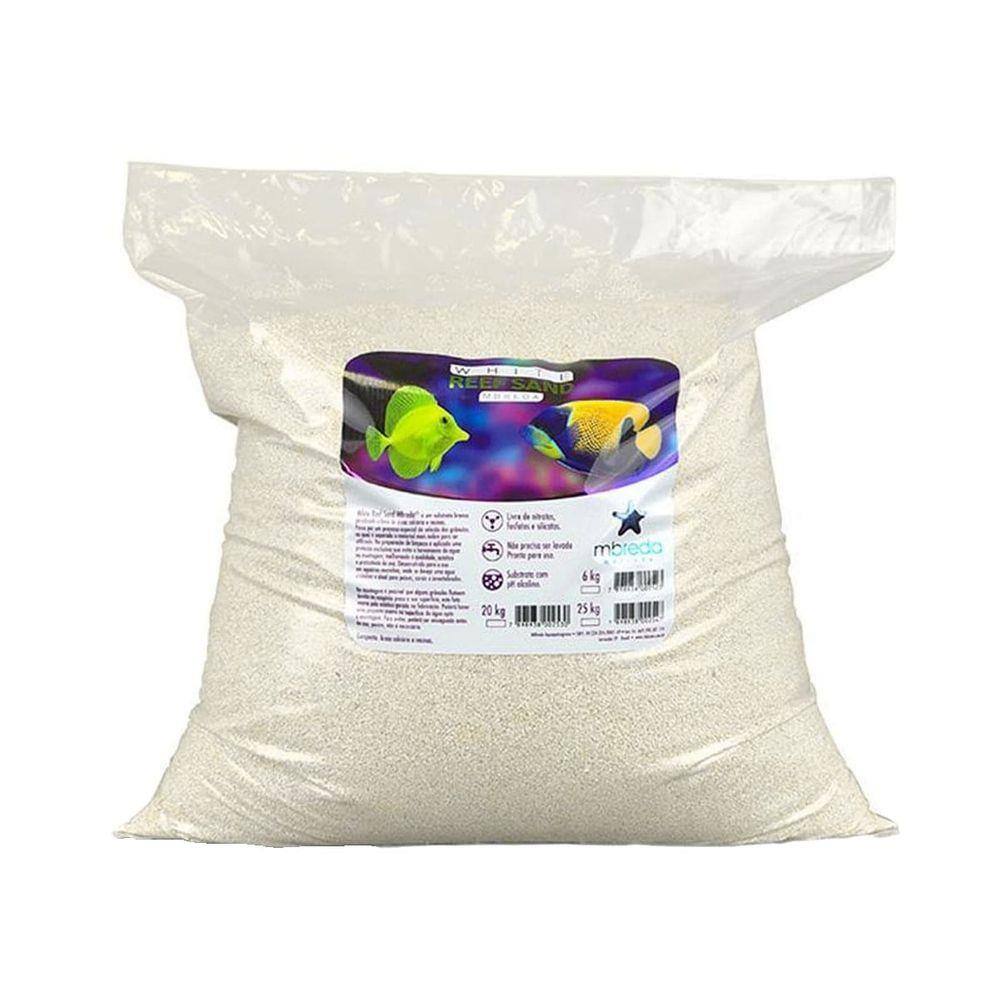 Mbreda White Reef Sand 20kg Substrato Branco Aquário Marinho