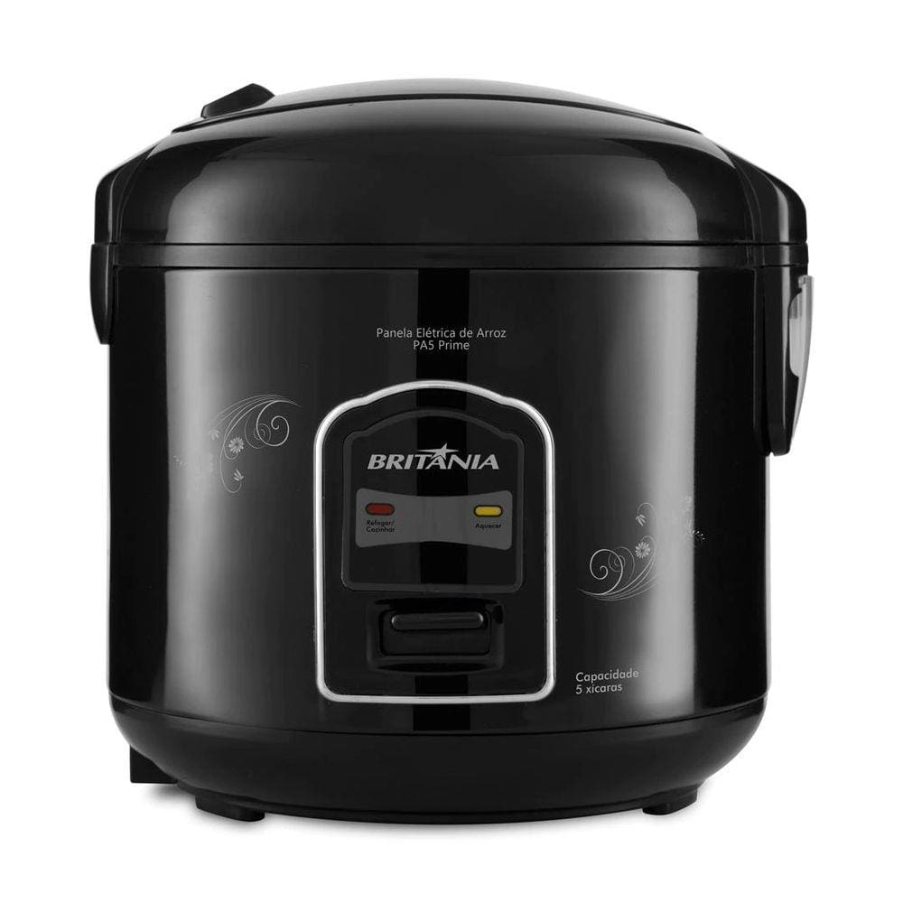 Panela Elétrica de Arroz Britânia PA5 Prime 400W 5 Xícaras Função Refogar Preta
