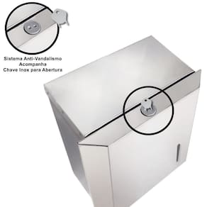 Dispenser Toalheiro Papel Toalha Papeleira Inox Com Trava