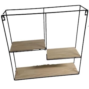 Prateleira Retangular Retro Metal Decorativa Preto (Fuy612)