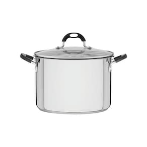 Espagueteira Tramontina Solar Silicone em Aço inox com Fundo Triplo com Tampa de Vidro 24 cm 7,8 L Tramontina