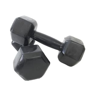 Par de Halter Dumbell Sextavado Revestido Ahead Sports 6 kg Preto