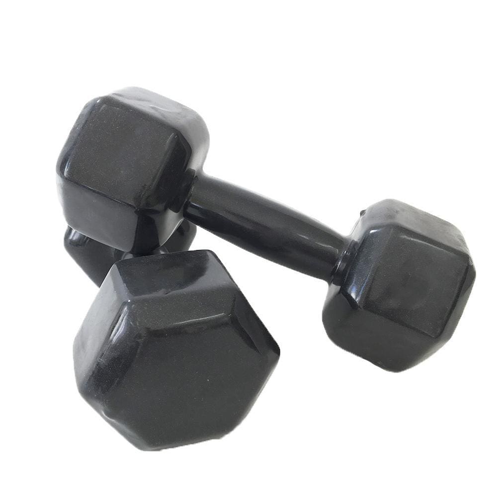Par de Halter Dumbell Sextavado Revestido Ahead Sports 7 kg Preto
