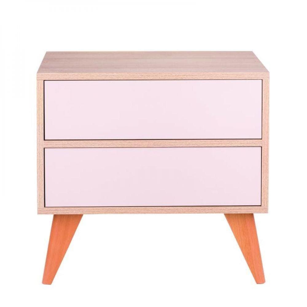 Sapateira Retrô com Portas Carvalho e Rosa Claro 60 X 40cm