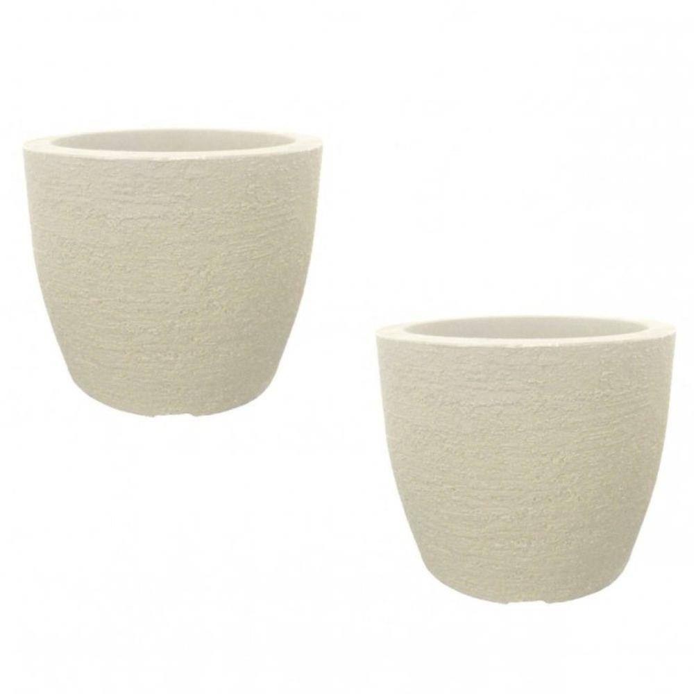 Conjunto 2 Vaso Redondo Europa 20cmx24cm Japi\t Japi Cinza
