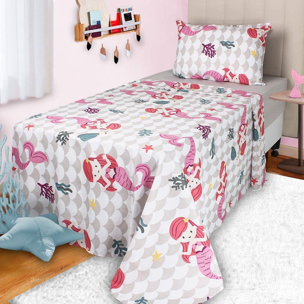 Jogo de Cama Solteiro Lençol Infantil 3 Peças Estampado - bf Colchões