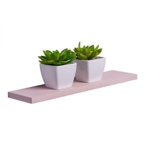 Prateleira 60 X 15cm Rosa Claro Suporte Invisível