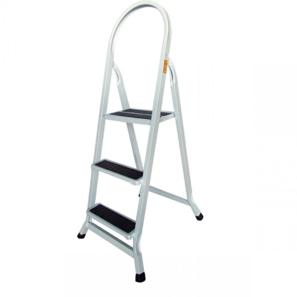 Escada Retangular 3 Degraus Branco Preto