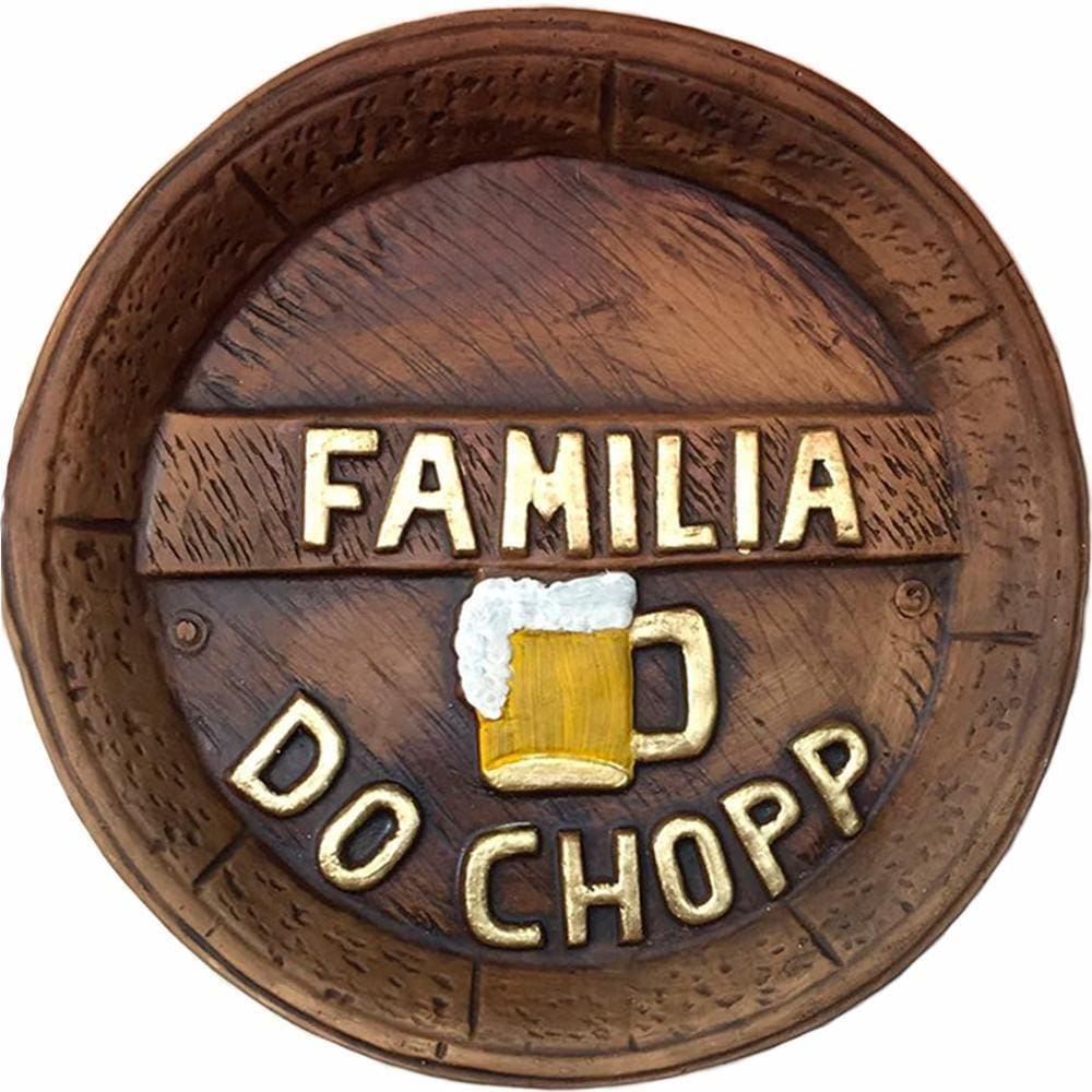 Tampa Barril Artesanal Grande Alto Relevo Família Do Chopp