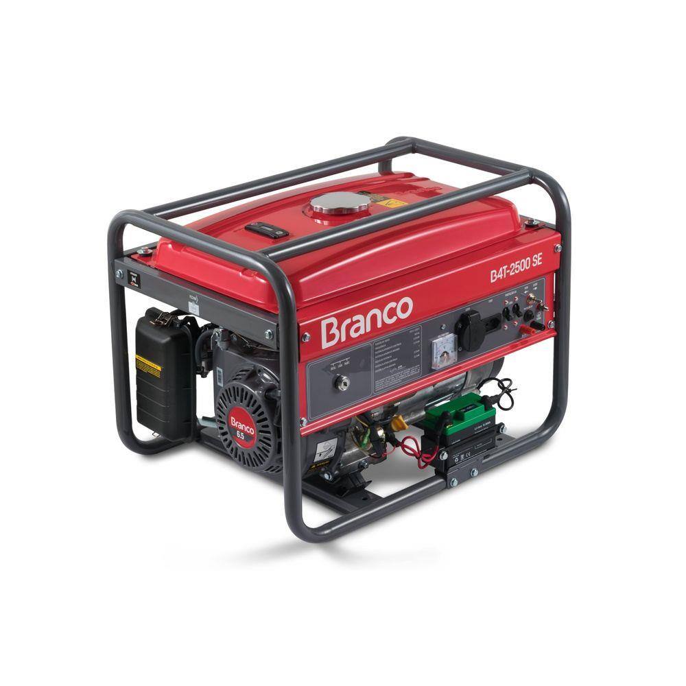 Gerador B4T 2500 SE Partida Elétrica Chave Seletora Branco Vermelho