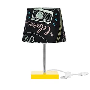 Abajur Eros Dome Parede Giz 050 com Base Amarela Quadrada