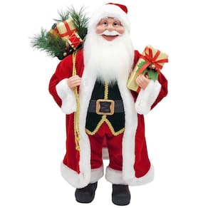 Papai Noel Casaco Vermelho Longo Luxo Saco Presentes 60cm - Master Christmas