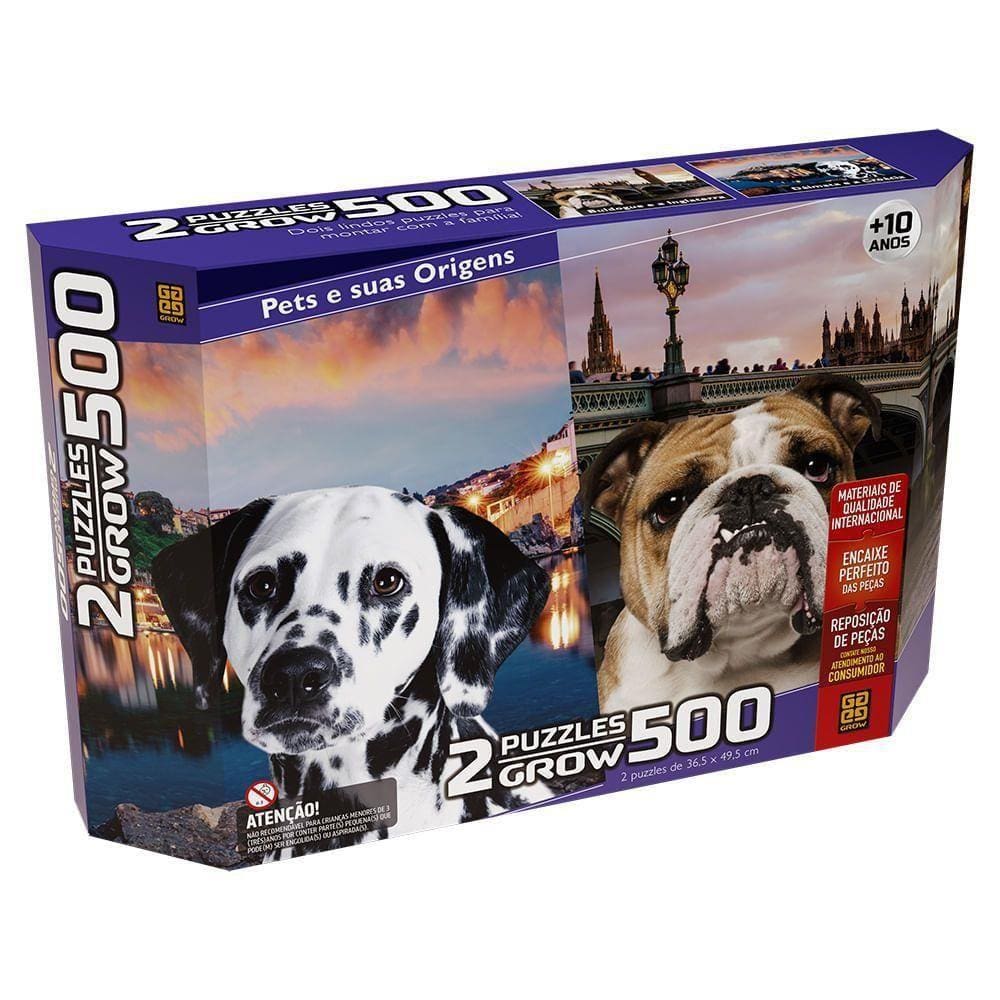 Puzzle Duplo 500 Pecas - Pets e Suas Origens GROW