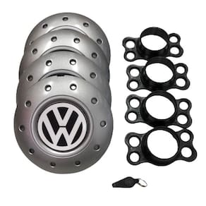 Jogo de Calotas de Centro Miollo para VW Gol G2 Bolinha Aro 14 1995/1999 Estilo Amarok Prata