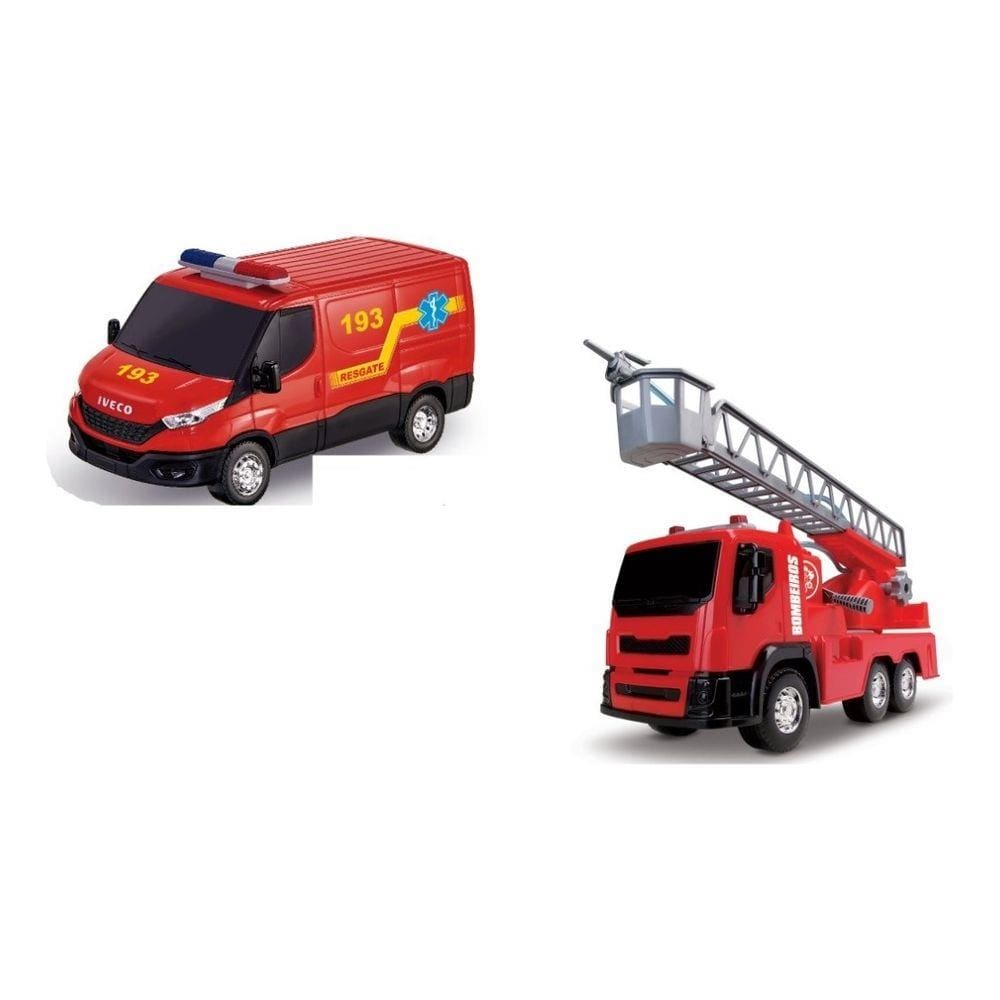 Kit Caminhão Bombeiro Brutale + Van Iveco Daily Resgate